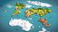 Cartoon Low Poly Earth World Map