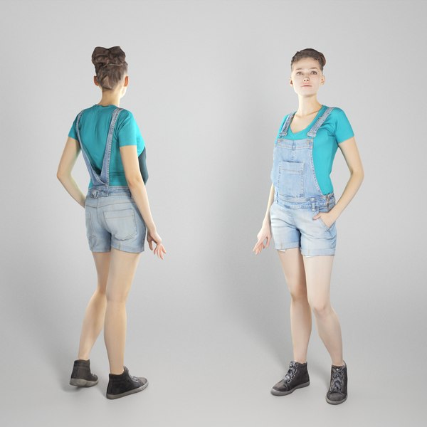 3D photogrammetry young woman character model