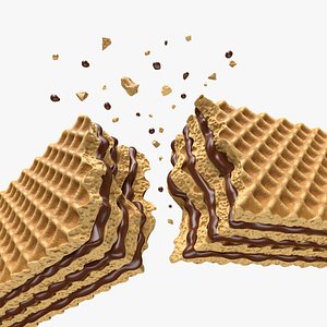 3D model Wafer Chocolate Splash 002