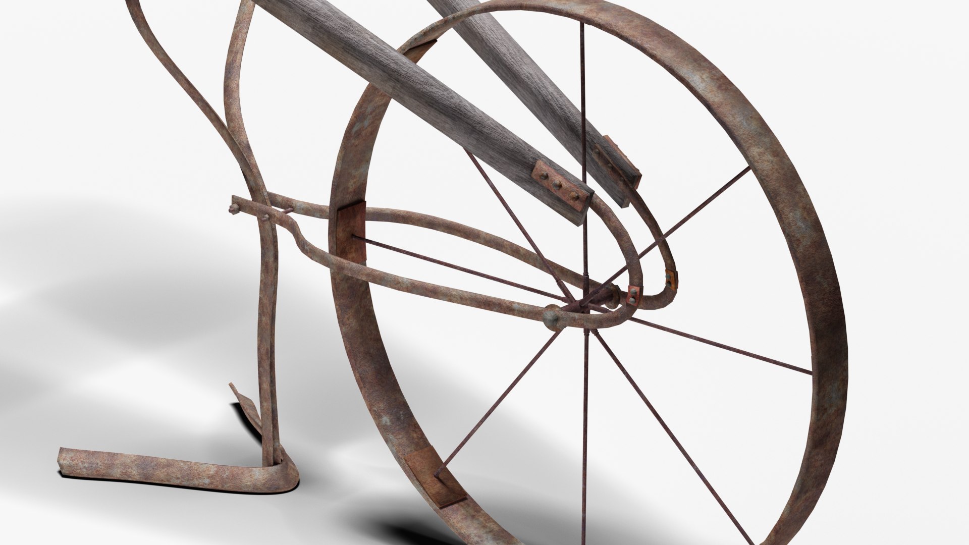 3D Antique Wheel Hoe Model TurboSquid 1673301