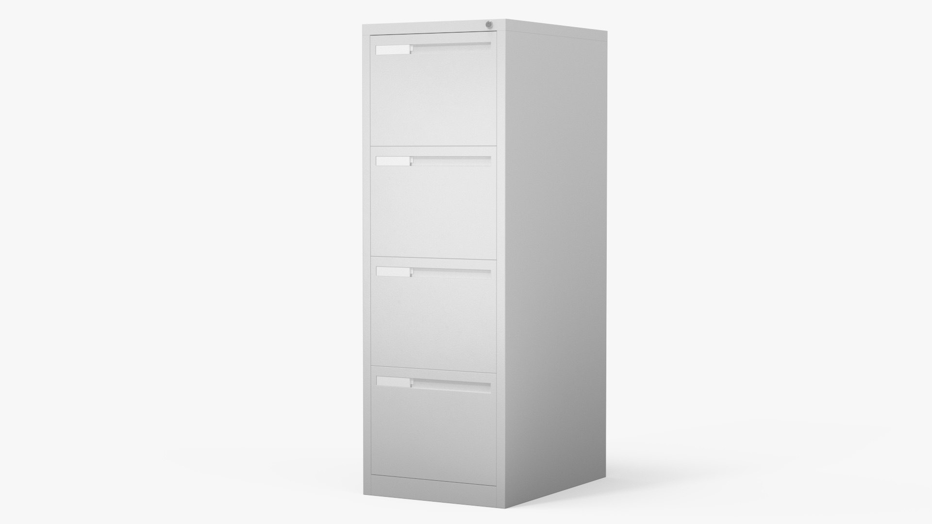 Filing Cabinet 4 Drawer Grey 3D model preview