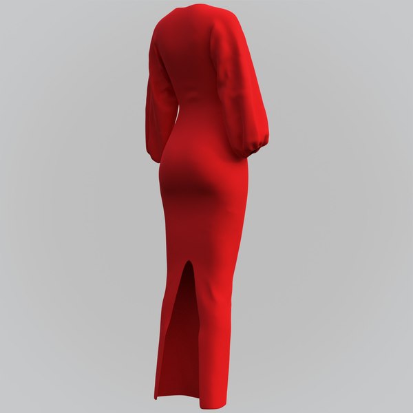 Red 3D Humming Bird Dress main image 0