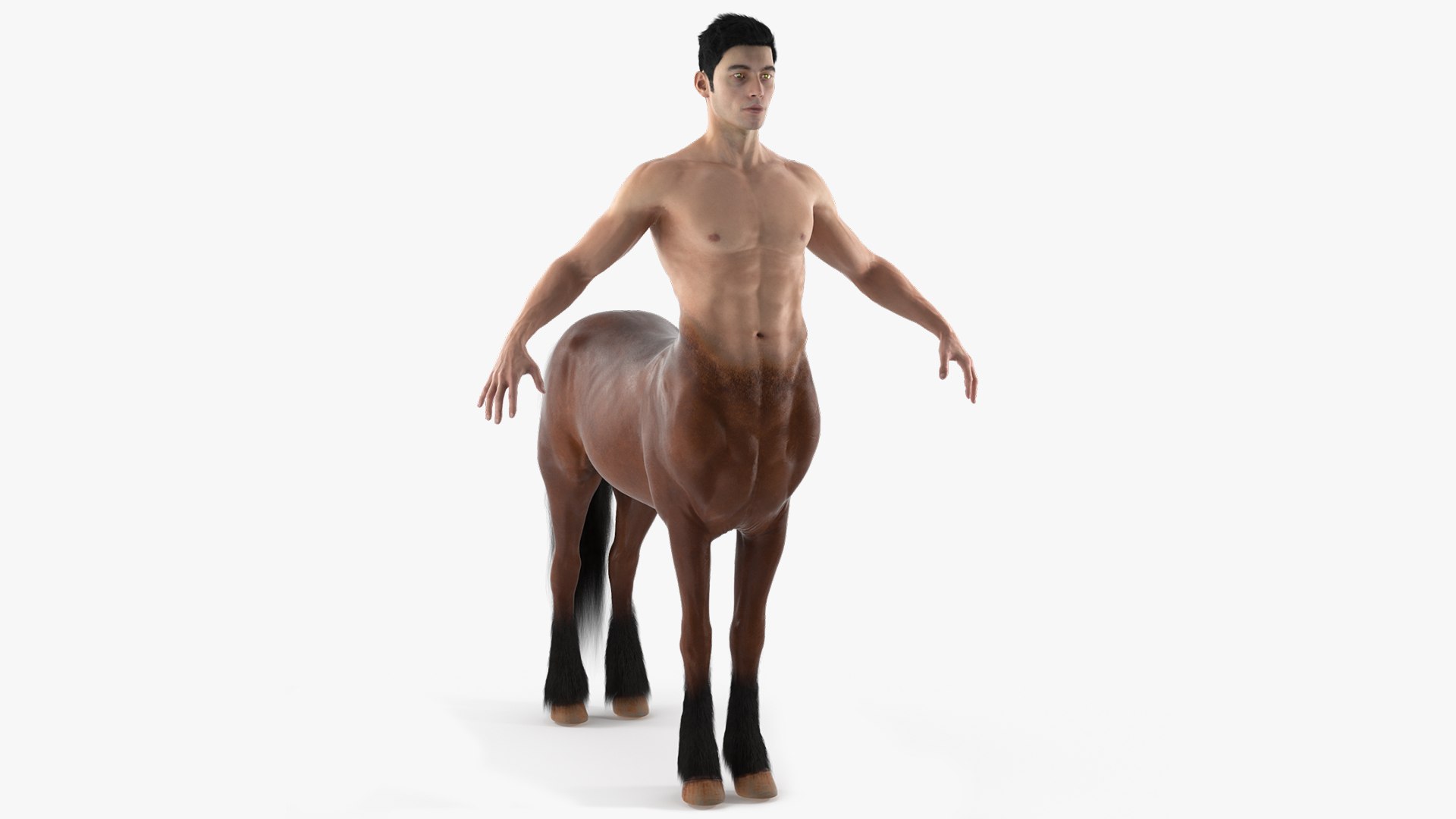 Centaur Mythical Creature A-Pose Fur for Maya 3D model preview