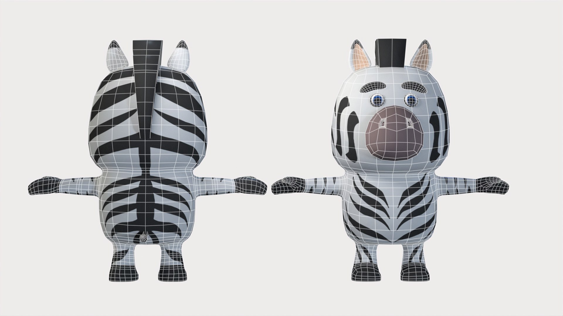 Cartoonish Humanoid Zebra Character 3D Model - TurboSquid 2251585