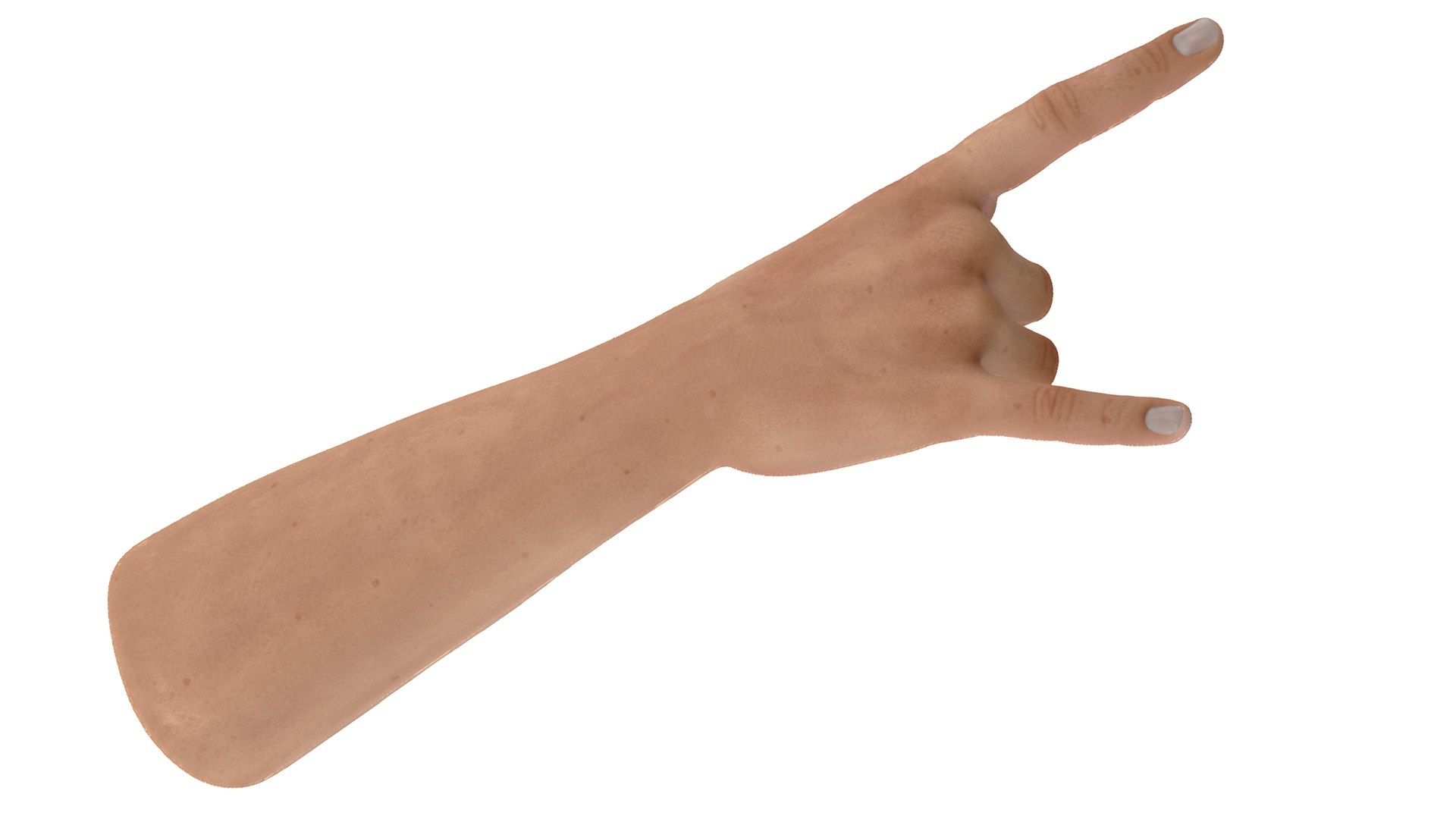 Tanned Man Hand Heavy Metal Pose 3D model preview