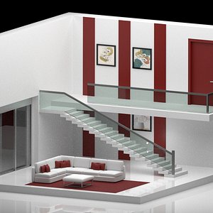 Isometric Living Room 3D model