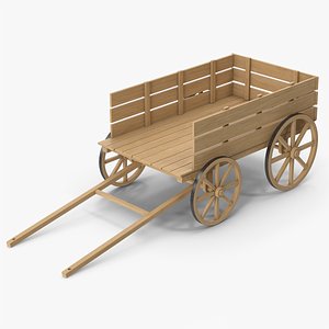 Old Wooden Cart 3D model