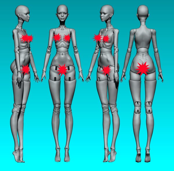 3D model Sara 3D doll jointed doll bjd doll ooak digital doll