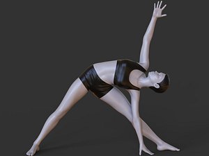 Yoga Pose - Triangle Pose 3D model
