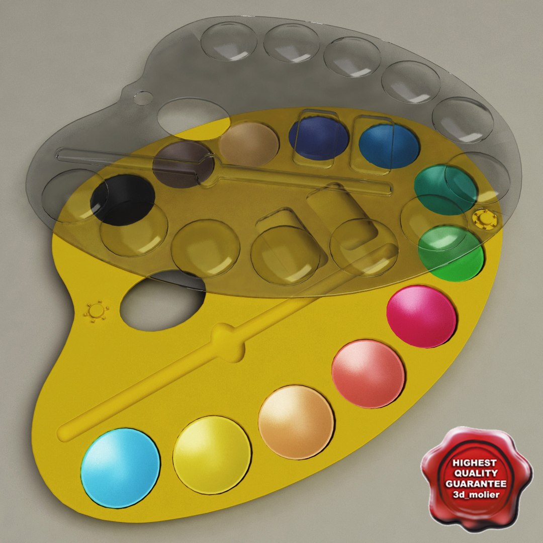 plastic paint pallet 3d model