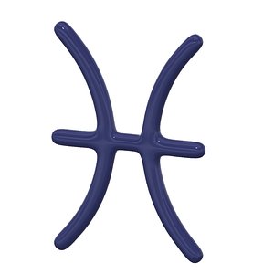pisces zodiac sign 3d model