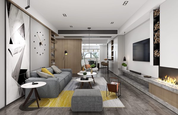 3D Collection of Modern living room - full furniture 3 model