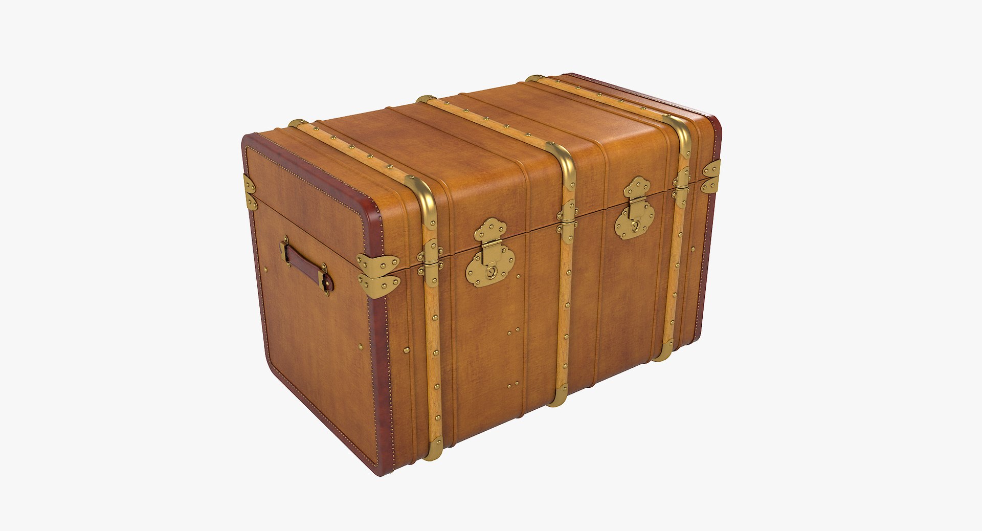 3D Curved Steamer Trunk Model - TurboSquid 1388919