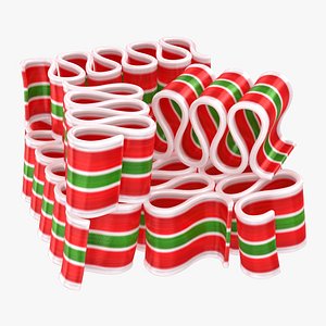 3D realistic christmas ribbon candy