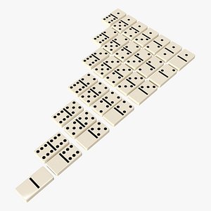 Dominoes Tile Set Table Strategy Game 3D model