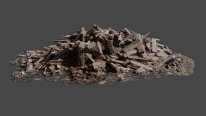 3D Chopped Wood Pile - Mid Fidelity model