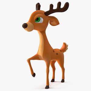 Cartoon Reindeer Rigged 3D model