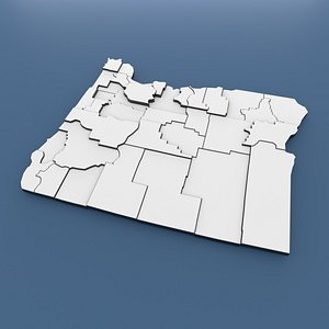 Oregon Counties - Map of United States of America USA 3D model