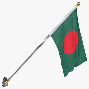 Bangladesh Cloth Flag Wall Mount Animated Loop 3D model