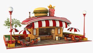 3D burger cartoon model