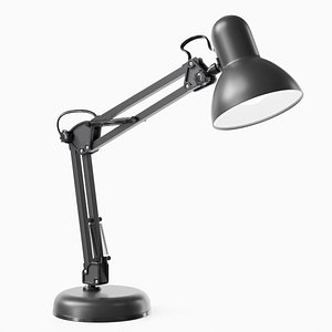 Modern Study Desk Lamp Black 3D model