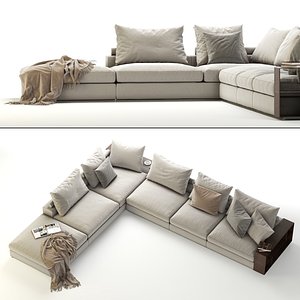 3D flexform groundpiece sectional sofa