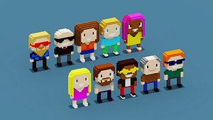 Voxel Character Collection 3D model