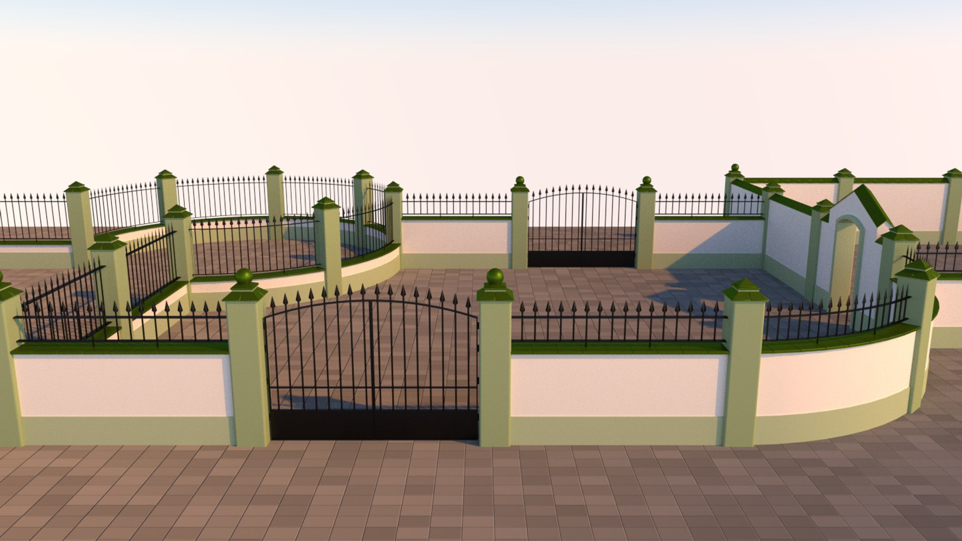 3D model outdoor walls fences gates https://p.turbosquid.com/ts-thumb/iB/Iw9Wci/NGH7FuLE/verjas02/jpg/1495466793/1920x1080/fit_q87/aee7286cb7cabf7c9aed38cfc8fa0f1e88aa93a7/verjas02.jpg