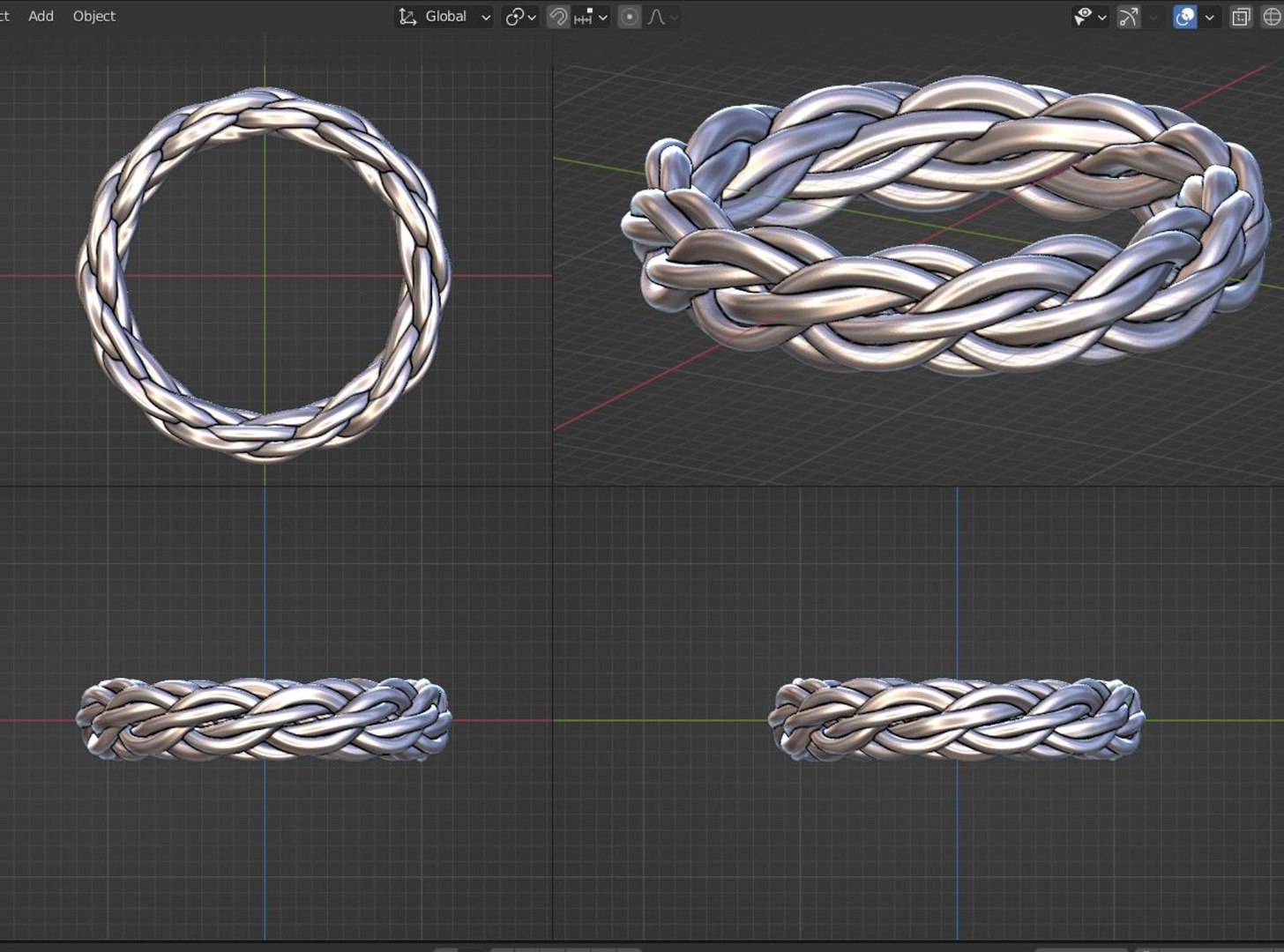 Braided Chain Knot Ring Jewelry Model - TurboSquid 1925311