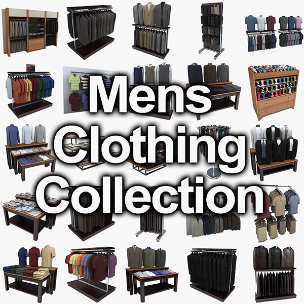 mens suits folded shirts 3d model