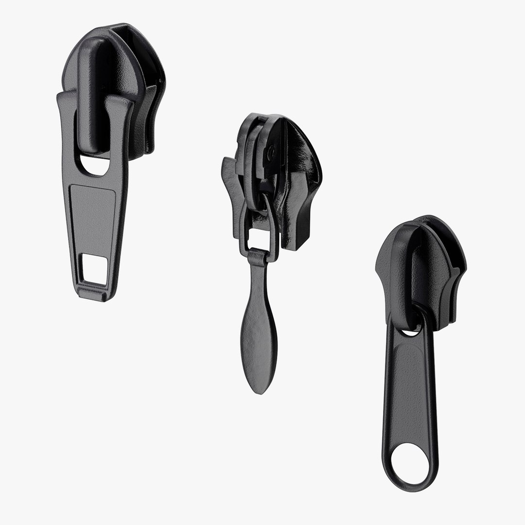 Zipper Sliders Collection 3D model preview