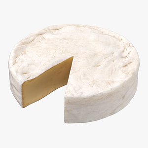 3D brie cheese wheel cut