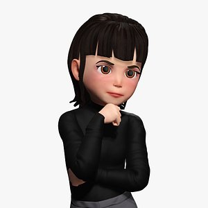 3D Charming Stylized Cartoon Toon Girl Rigged Character