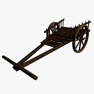 3D Bullock  Wooden Cart wagon
