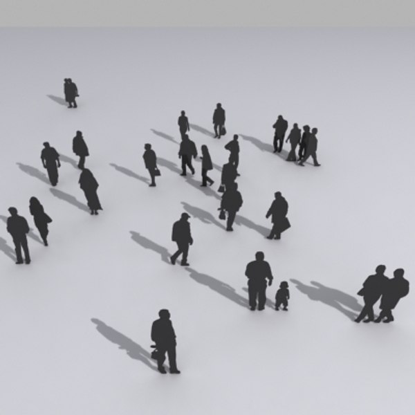 people silhouet 3d model