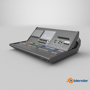 Live Mixing Console Grey Lights On 3D model