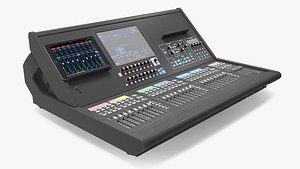 Live Mixing Console Grey Lights On