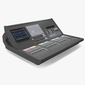 Live Mixing Console Grey Lights On