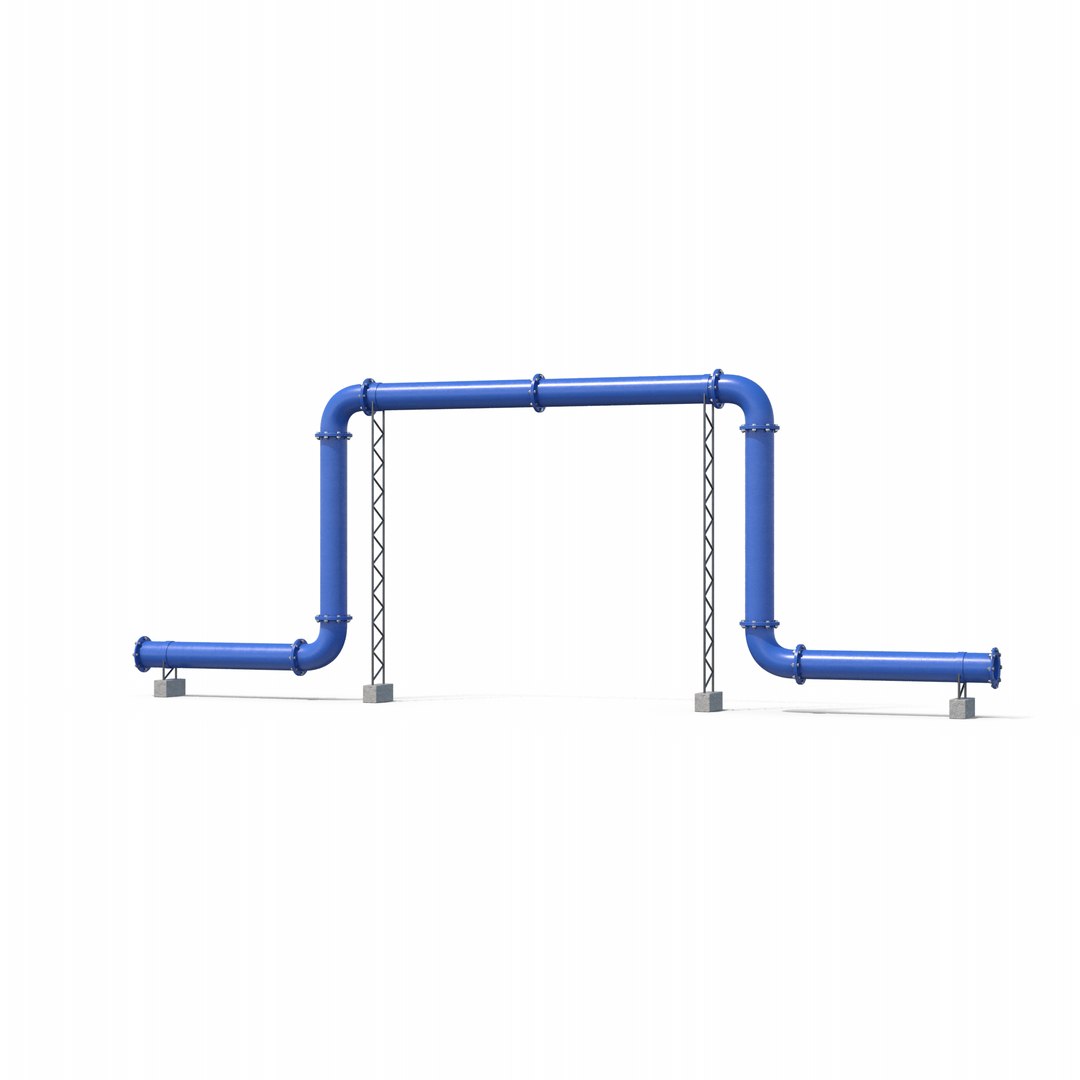 Blue Gas Pipeline Model - TurboSquid 2207055