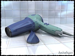 hairdryer ready render 3d obj