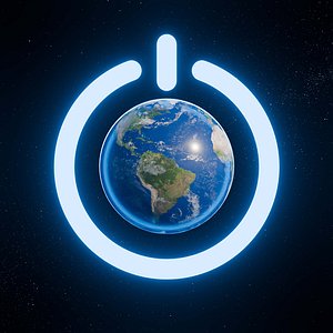 3D Earth Hour Power Symbol