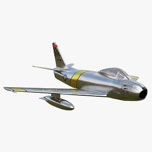 3D F-86 Sabre USAF No Landing Gear