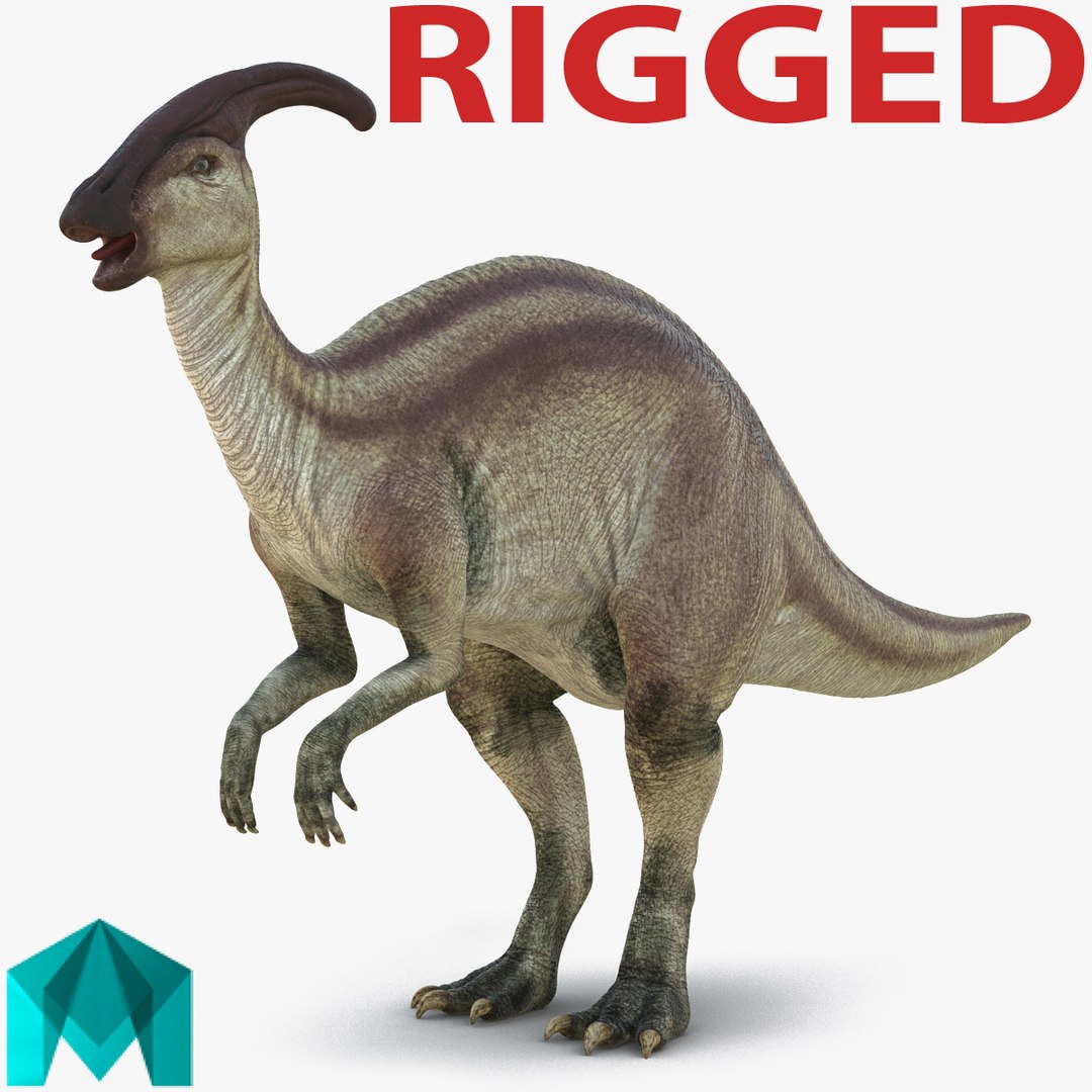 Parasaurolophus Rigged for Maya 3D model preview