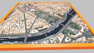 Cityscape Paris France 3D model