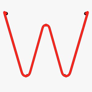 Neon Red Alphabet W