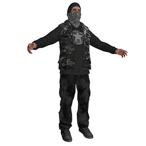 rebel guerrilla man 3d model