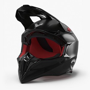 Full-Face Dirt Bike Helmet with Visor Black