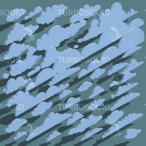 Low Poly Cloud Set Isometric