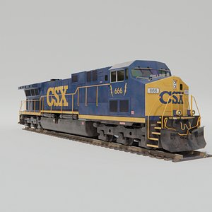 3D CSX Train Engine Diesel Locomotive model