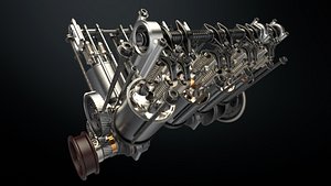 V8 Engine Working Animated